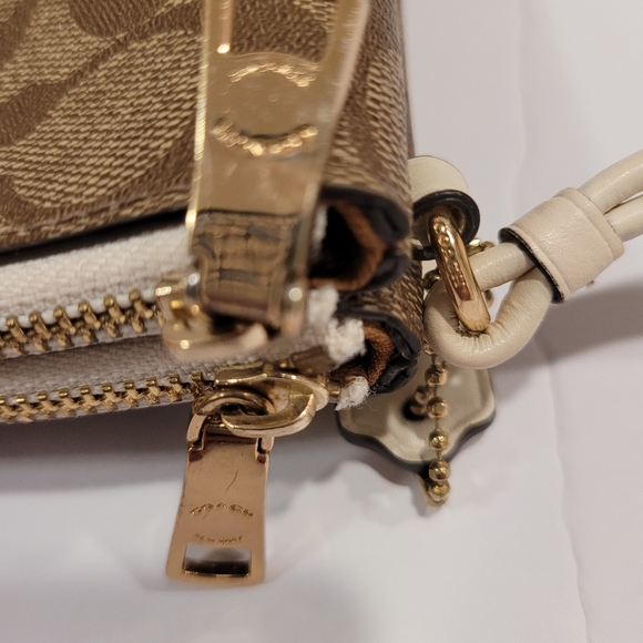 Coach Large Double Zip Wallet In Signature Canvas - Picture 7 of 12